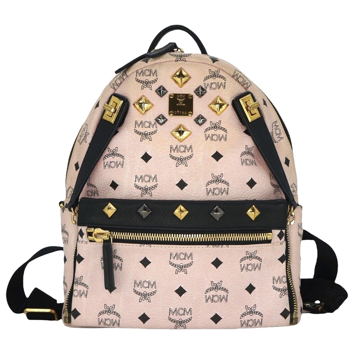 Leather backpack MCM Pink in Leather 